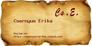 Csernyus Erika névjegykártya